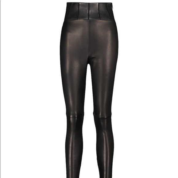 ALAIA HIGH WAIST CORSET STYLE LEATHER LEGGINGS, SZ FR/40 BLACK NWT! - Picture 9 of 16